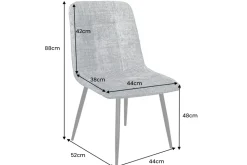 Moderner Design Stuhl TRES CHIC grün Chenille Cremona schwarze Metallbeine