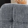 Moderner Design Stuhl TRES CHIC grau Chenille Cremona schwarze Metallbeine