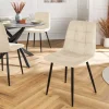 Moderner Design Stuhl TRES CHIC beige Cord schwarze Metallbeine Esszimmer