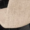 Moderner Design Stuhl TRES CHIC champagner greige Chenille Cremona schwarze Metallbeine