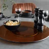 Moderner Drehteller 50cm bernstein Glas 360° drehbare Servierplatte