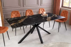 Moderner Esstisch GALAXIE 160cm Aurora Oro schwarz gold sand Keramik