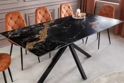 Moderner Esstisch GALAXIE 160cm Aurora Oro schwarz gold sand Keramik