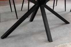 Moderner Esstisch GALAXIE 160cm anthrazit Keramik schwarz Metall Sterngestell