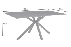 Moderner Esstisch GALAXIE 180cm anthrazit Keramik schwarz Metall Sterngestell