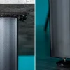 Moderner Esstisch LOFT 120cm grau Beton-Design schwarze Metallbeine Kufengestell