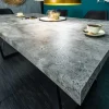 Moderner Esstisch LOFT 160cm grau Beton-Design schwarze Metallbeine Kufengestell Industrial