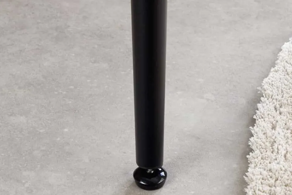 Moderner Esstisch MILANO 140cm weiß Keramik schwarze Metallbeine