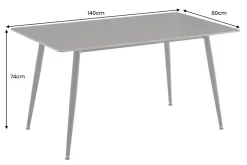 Moderner Esstisch MILANO 140cm anthrazit Keramik schwarze Metallbeine