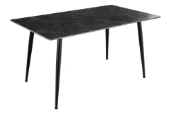 Moderner Esstisch MILANO 120cm anthrazit Keramik schwarze Metallbeine