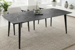 Moderner Esstisch MILANO 160cm anthrazit Keramik schwarze Metallbeine