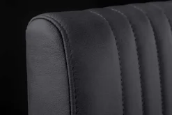 Moderner Freischwinger Stuhl BIG ASTON Echtleder schwarz Taschenfederkern Metall