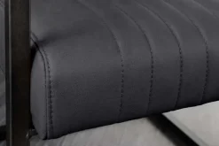 Moderner Freischwinger Stuhl BIG ASTON Echtleder schwarz Taschenfederkern Metall