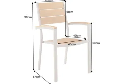 Moderner Gartenstuhl DESIGNO natur greige Aluminium stapelbar wetterfest