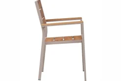 Moderner Gartenstuhl DESIGNO 90cm natur greige Aluminium stapelbar wetterfest