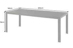 Moderner Gartentisch DESIGNO 205cm anthrazit schwarz Aluminium wetterfest
