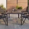 Moderner Gartentisch DESIGNO 150cm dunkelbraun schwarz Aluminium wetterfest