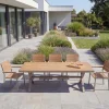 Moderner Gartentisch DESIGNO 200cm natur greige Aluminium wetterfest X-Gestell