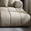 Moderner Hocker ADLON 100cm champagner greige Bouclé Federkern Fußhocker Sitzhocker