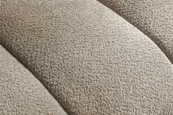 Moderner Hocker ADLON 100cm champagner greige Bouclé Federkern Fußhocker Sitzhocker