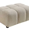 Moderner Hocker CLOUD 100cm champagner greige Bouclé Federkern Fußhocker Sitzhocker