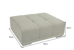 Moderner Hocker ELEGANCIA 110cm grün Cord mit Ziersteppung