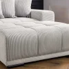 Moderner Hocker ELEGANCIA 110cm champagner beige Cord Fußhocker Sitzhocker