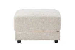 Moderner Hocker LOFT 75cm champagner beige Chenille Nosagfederung Taschenfederkern