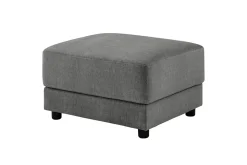Moderner Hocker LOFT 75cm grau Vogue Velours Samt Nosagfederung Taschenfederkern