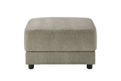 Moderner Hocker LOFT 75cm taupe Vogue Velours Samt Nosagfederung Taschenfederkern