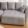 Moderner Hocker ROYAL 120cm grau Velours-Strickstoff Federkern Sitzhocker