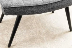 Moderner Hocker SCANDINAVIA grau Strukturstoff Metallbeine Fußhocker