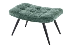 Moderner Hocker SCANDINAVIA grün Chenille Cremona Metallbeine Fußhocker
