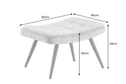 Moderner Hocker SCANDINAVIA grün Chenille Cremona Metallbeine Fußhocker