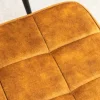 Moderner Hocker SCANDINAVIA senfgelb Samt schwarze Metallbeine Fußhocker