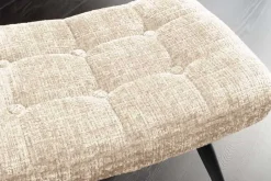 Moderner Hocker SCANDINAVIA champagner Chenille Cremona Metallbeine Fußhocker
