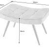 Moderner Hocker SCANDINAVIA blau Strukturstoff Massivholz-Beine Fußhocker