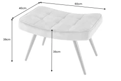 Moderner Hocker SCANDINAVIA blau Strukturstoff Massivholz-Beine Fußhocker