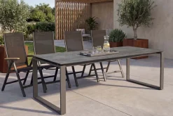 Moderner In- und Outdoor Esstisch FLOATING 210cm anthrazit Keramik Gartentisch wetterfest