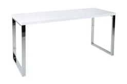 Moderner Schreibtisch WHITE DESK 160cm weiß Hochglanz Bürotisch