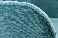 Moderner Sessel SCANDINAVIA blau Strukturstoff schwarz Metall mit Armlehne