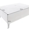 Moderner Sitzhocker DESIGNO 110cm beige Cord Metallfüße