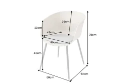 Moderner Stuhl DESIGNO greige schwarz Kunststoff Gartenstuhl mit Armlehnen Indoor Outdoor