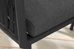 Moderner Stuhl ROPE anthrazit Metall Gartensessel inkl. Kissen In- und Outdoor