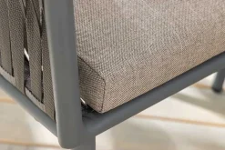 Moderner Stuhl ROPE beige anthrazit Aluminium Gartensessel inkl. Kissen In- und Outdoor