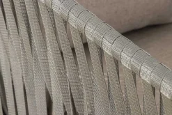 Moderner Stuhl ROPE beige anthrazit Aluminium Gartensessel inkl. Kissen In- und Outdoor
