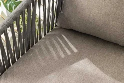 Moderner Stuhl ROPE beige anthrazit Aluminium Gartensessel inkl. Kissen In- und Outdoor
