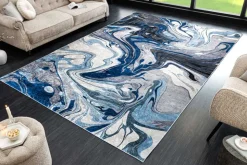 Moderner Teppich ART RUGS 230x160cm grau blau weiß Flachgewebe Indoor