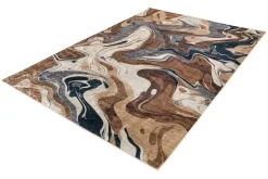 Moderner Teppich EARTH 230x160cm braun beige blau Flachgewebe Indoor