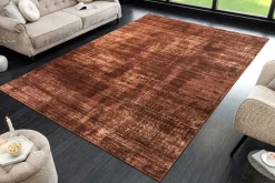 Moderner Teppich SOFT TOUCH XXL 350x240cm kupfer braun Kurzflor Indoor-Teppich